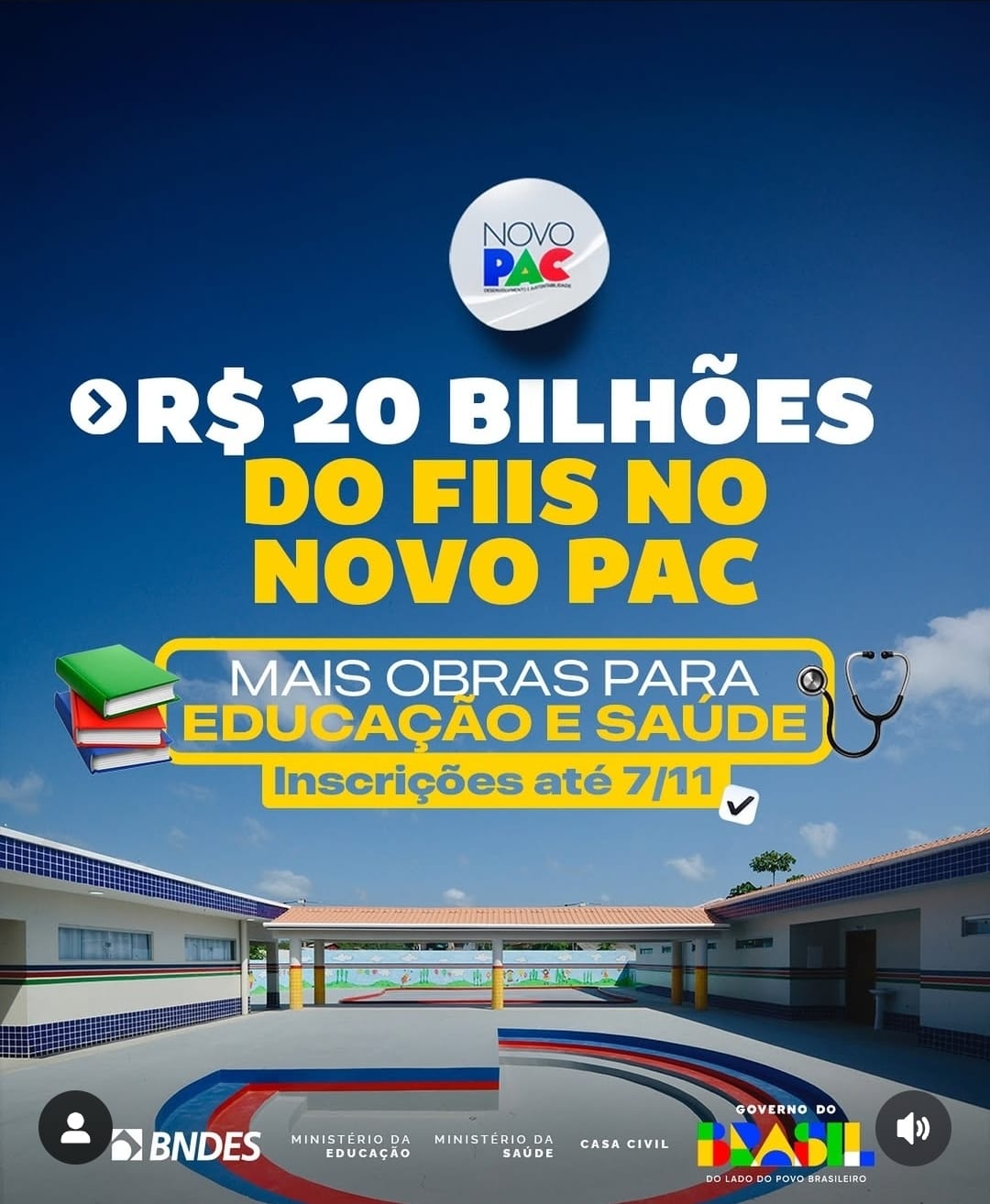 Governo do Brasil lança fundo de R$ 20 bilhões para impulsionar obras e equipamentos em saúde e educação