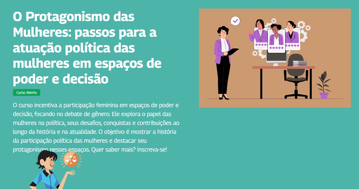 Governo oferece curso gratuito para incentivar participação feminina na política